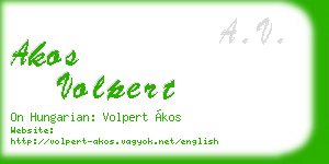 akos volpert business card